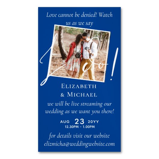 25x Magnetic Wedding Livestreaming Save the Date Magnetisch Visitekaartje (Voorkant Verticaal)