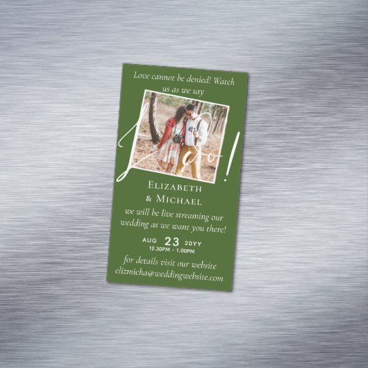 25x Magnetic Wedding Livestreaming Save the Date Magnetisch Visitekaartje (Voorbeeld)