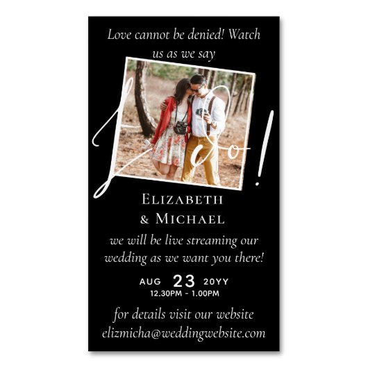 25x Magnetic Wedding Livestreaming Save the Date Magnetisch Visitekaartje (Voorkant Verticaal)