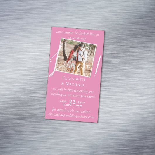 25x Magnetic Wedding Livestreaming Save the Date Magnetisch Visitekaartje (Voorbeeld)