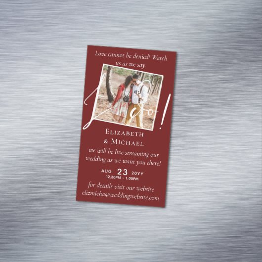 25x Magnetic Wedding Livestreaming Save the Date Magnetisch Visitekaartje (Voorbeeld)