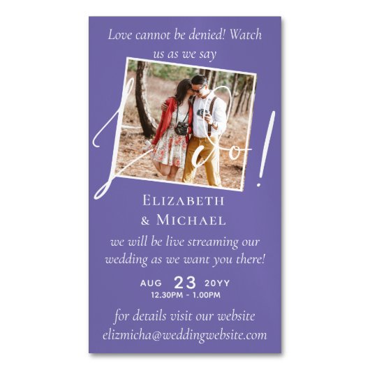 25x Magnetic Wedding Livestreaming Save the Date Magnetisch Visitekaartje (Voorkant Verticaal)