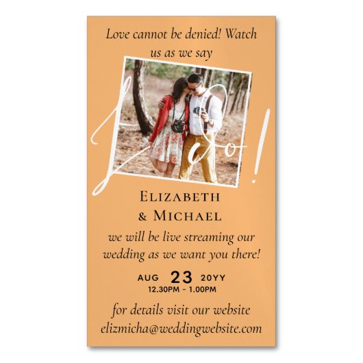 25x Magnetic Wedding Livestreaming Save the Date Magnetisch Visitekaartje (Voorkant Verticaal)