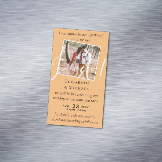 25x Magnetic Wedding Livestreaming Save the Date Magnetisch Visitekaartje (Voorbeeld)