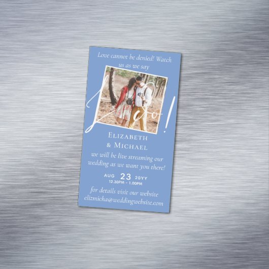 25x Magnetic Wedding Livestreaming Save the Date Magnetisch Visitekaartje (Voorbeeld)