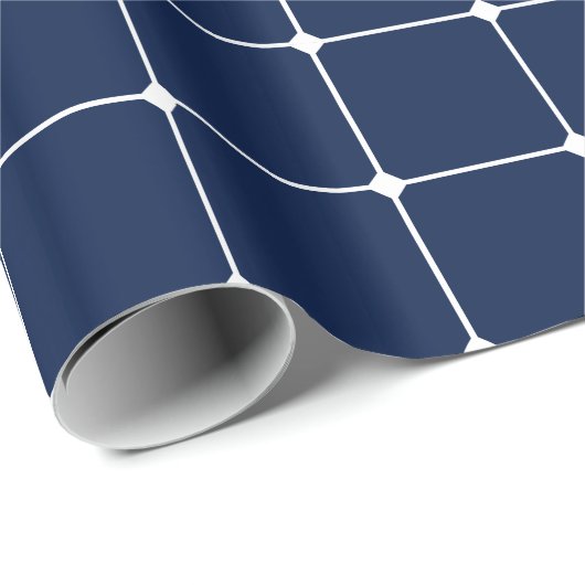 260216 Grid v2 - White on Blue #001744 Cadeaupapier (Rol Hoek)