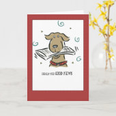 2666 Good News Dog Gefeliciteerd Kaart (Gele Bloem)