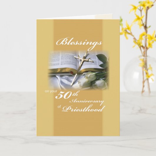 2679 Zegeningen 50e Jubileum Priesterschap Kaart (Gele Bloem)