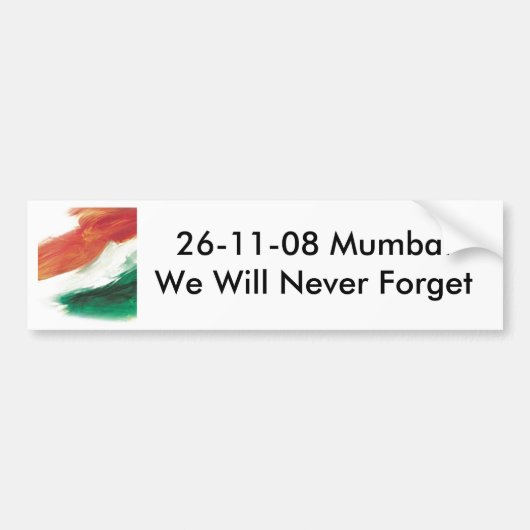 26-11-Mumbai-Bumpersticker Bumpersticker (Voorkant)