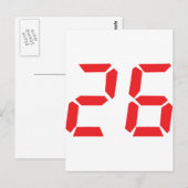 26 26 uur digitale alarmklok briefkaart (Voorkant / Achterkant)