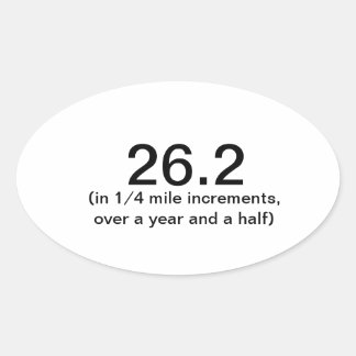 26.2, een beetje tegelijk ovale sticker