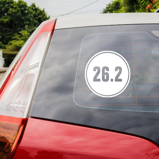 26.2 Full Marathon Black White Raamsticker
