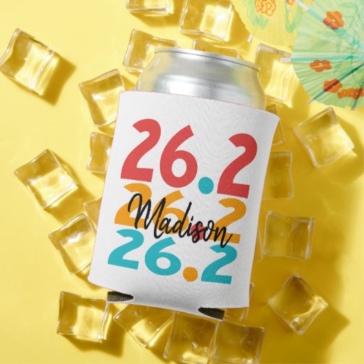 26.2 Gepersonaliseerde Marathon Runner thema kleur Blikjeskoeler (Insitu Zomer)