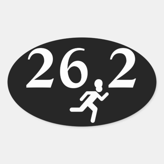 26.2 Marathon aan de gang Ovale Sticker (Voorkant)