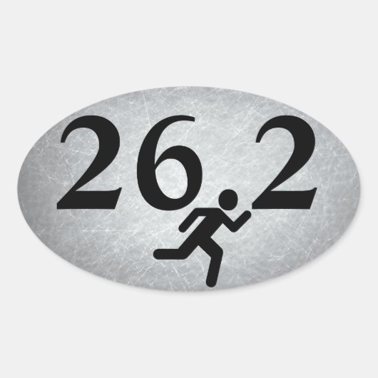26.2 Marathon aan de gang Ovale Sticker (Voorkant)