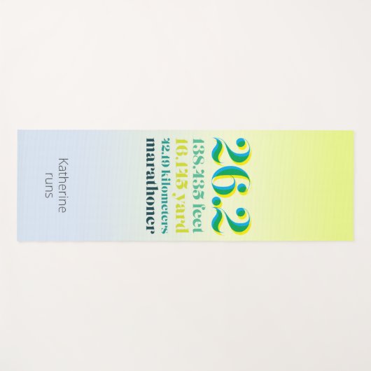 26.2 Marathon Loopafstand Groen Vetgedrukte tekst Yogamat (Voorkant (horizontaal))