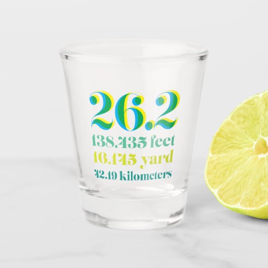 26.2 Marathon Loopafstand vet type Shot Glas (Voorkant)