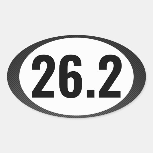 26.2 Marathon met ovalen ticker Ovale Sticker (Voorkant)