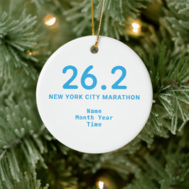 26.2 Marathon Runner Personalized Blue Keramisch Ornament