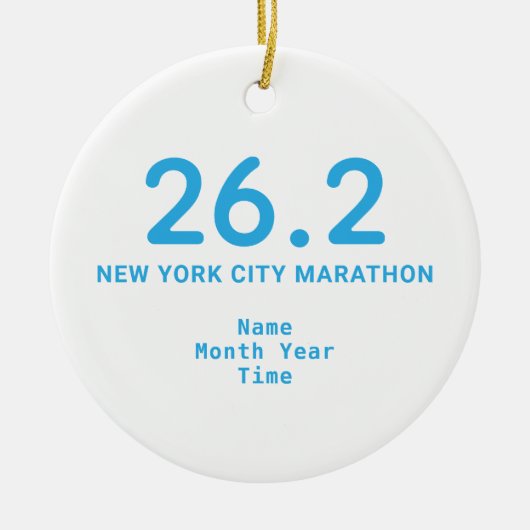 26.2 Marathon Runner Personalized Blue Keramisch Ornament (Voorkant)