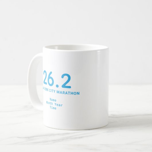 26.2 Marathon Runner Personalized Blue Koffiemok (Voorkant links)