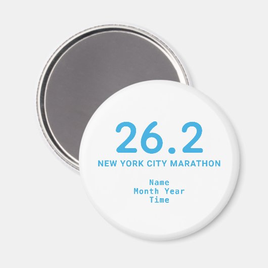 26.2 Marathon Runner Personalized Blue Magneet (Voorkant / Achterkant)