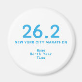 26.2 Marathon Runner Personalized Blue Magneet (Voorkant)