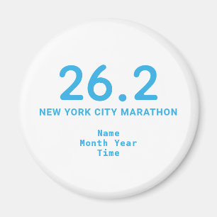 26.2 Marathon Runner Personalized Blue Magneet