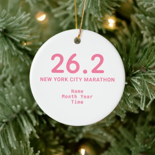 26.2 Marathon Runner Personalized Pink Keramisch Ornament (Boom)