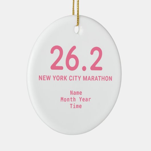 26.2 Marathon Runner Personalized Pink Keramisch Ornament (Rechts)