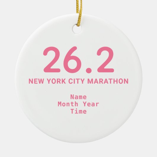 26.2 Marathon Runner Personalized Pink Keramisch Ornament (Voorkant)