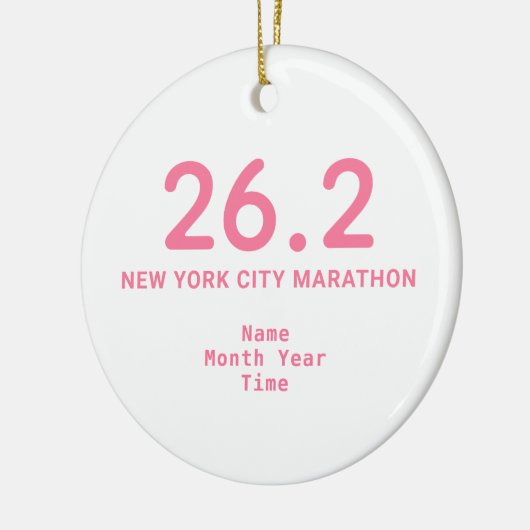 26.2 Marathon Runner Personalized Pink Keramisch Ornament (Links)