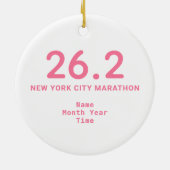 26.2 Marathon Runner Personalized Pink Keramisch Ornament (Achterkant)