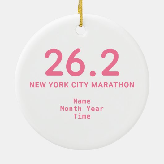26.2 Marathon Runner Personalized Pink Keramisch Ornament (Achterkant)