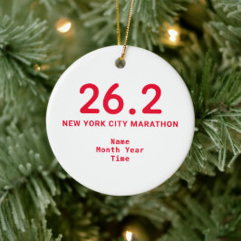 26.2 Marathon Runner Personalized Red Keramisch Ornament