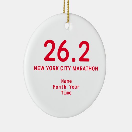 26.2 Marathon Runner Personalized Red Keramisch Ornament (Rechts)