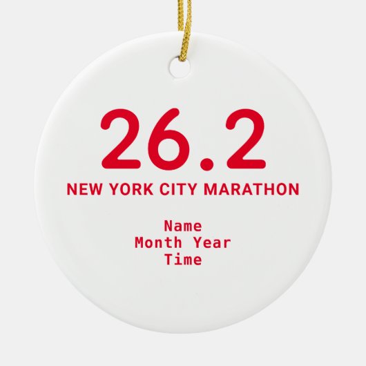 26.2 Marathon Runner Personalized Red Keramisch Ornament (Voorkant)