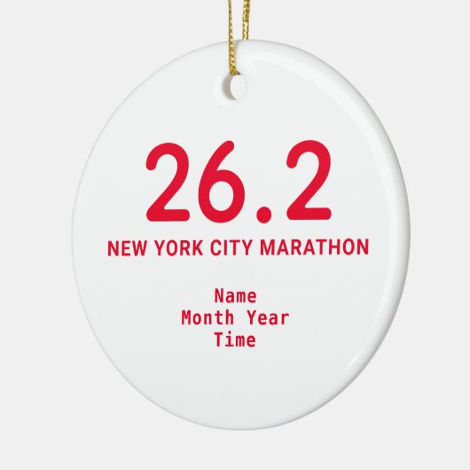 26.2 Marathon Runner Personalized Red Keramisch Ornament (Links)
