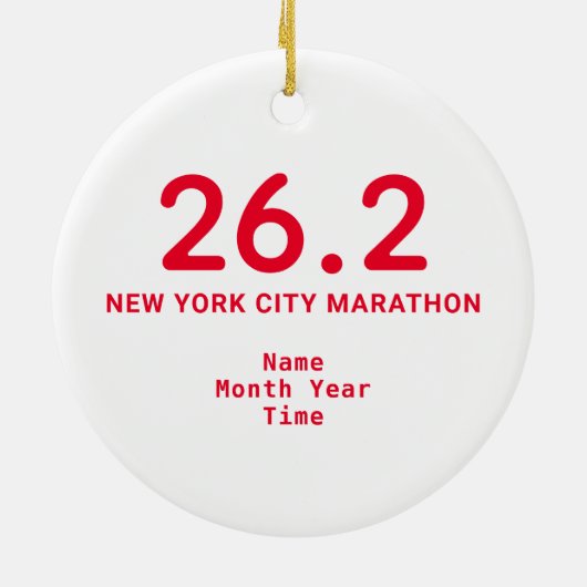 26.2 Marathon Runner Personalized Red Keramisch Ornament (Achterkant)