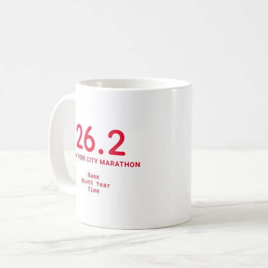 26.2 Marathon Runner Personalized Red Koffiemok (Voorkant links)