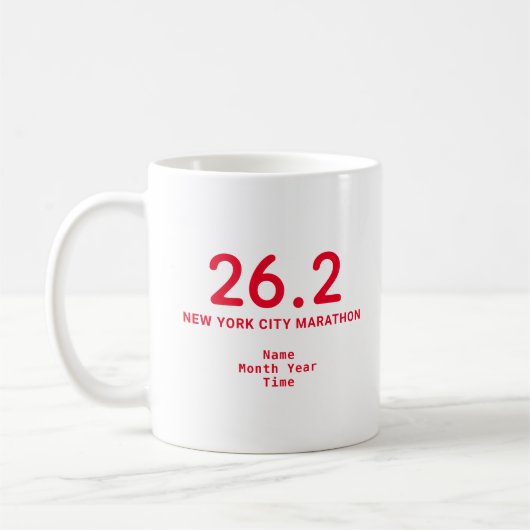 26.2 Marathon Runner Personalized Red Koffiemok (Links)