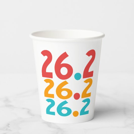 26.2 Marathon Runner thema kleurrijk Papieren Bekers (Achterkant)