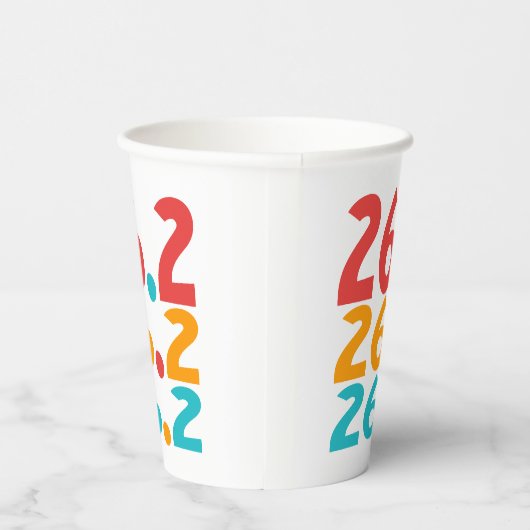 26.2 Marathon Runner thema kleurrijk Papieren Bekers (Rechts)