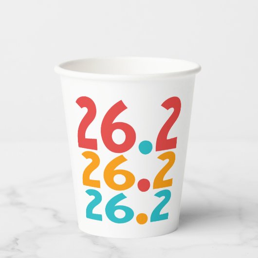 26.2 Marathon Runner thema kleurrijk Papieren Bekers (Voorkant)