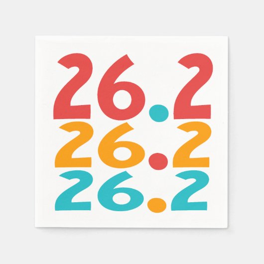 26.2 Marathon Runner thema kleurrijk Servet (Voorkant)