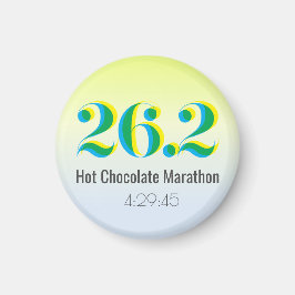 26.2 Marathon Running Bold Blauw Geel Tekst Magneet