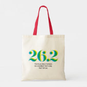 26.2 Marathon Running Bold Blauw Geel Tekst Tote Bag (Achterkant)