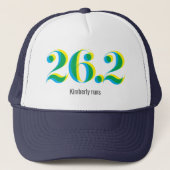 26.2 Marathon Running Bold Blauw Geel Tekst Trucker Pet (Voorkant)