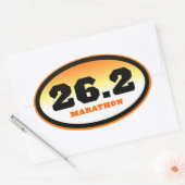 26.2 Marathon Zwart en Sinaasappel Ovaal Ovale Sticker (Envelop)