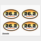 26.2 Marathon Zwart en Sinaasappel Ovaal Ovale Sticker (Vel)